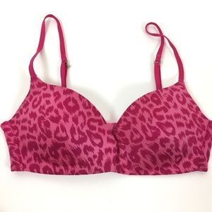 Pink Victoria Secret Womens Bra 34B Animal Print
